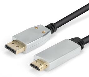 Kabelis Montis DisplayPort 1.4 - HDMI 2.0 DisplayPort 1.4, HDMI, 1.8 m, juoda/pilka