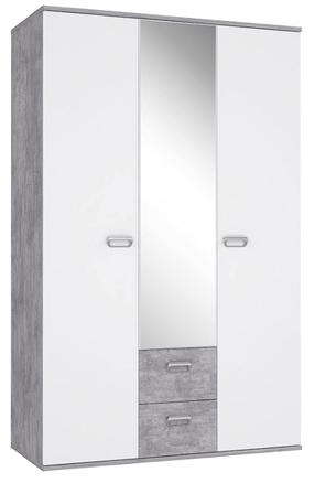 Spinta Forte Emily EMLS95-C251, balta/pilka, 52.7 cm x 114.6 cm x 187.9 cm, su veidrodžiu