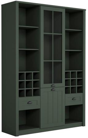 Spintelė - vitrina Gala Meble Prowansja W2D2S, žalia, 43 cm x 140 cm x 198 cm