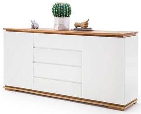 Komoda MCakcent Chiaro 48450AW1, balta/rusva, 40 cm x 172 cm x 81 cm