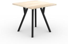 Stalas ADRK Rodos 84, juoda/sonoma ąžuolo, 80 cm x 80 cm x 76 cm