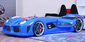 Vaikiška lova viengulė Kalune Design Mnv3, mėlyna, 90 x 190 cm, be patalynės dėžės, be čiužinio