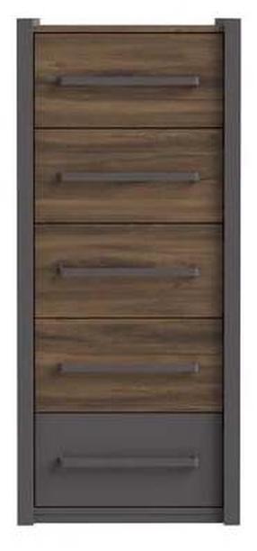 Komoda Forte Pembury, ąžuolo/pilka, 52.7 cm x 47.6 cm x 119.2 cm