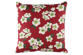 Dekoratyvinė pagalvėlė Winteria Helleborus, balta/raudona, 45 cm x 45 cm