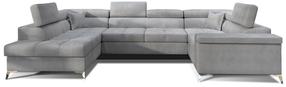 Kampinė sofa Thiago Monolith 84, pilka, kairinė, 350 x 202 cm x 90 cm