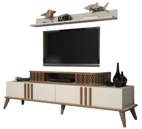 Svetainės baldų komplektas Kalune Design Eylul, vidaus, kreminė/ruda