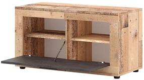 Batų suoliukas su spintele Luna 2, ąžuolo/pilka, 40 cm x 88.9 cm x 48 cm