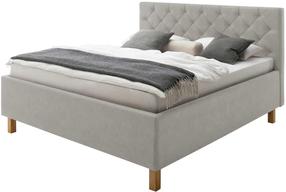 Lova dvigulė San Remo, 160 x 200 cm, šviesiai pilka, be čiužinio, su grotelėmis