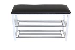 Suoliukas su batų lentyna Domoletti, juodas, 80 cm x 30 cm x 48 cm