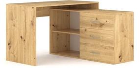 Kampinis rašomasis stalas Kurt, ąžuolo