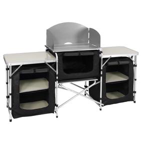 Stovyklavimo stalas Springos, sidabro/pilkas, 175 cm x 45 cm x 110 cm