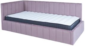 Lova viengulė Home4you Jasper Harmony Uno, 90 x 200 cm, rožinė, su čiužiniu, su grotelėmis