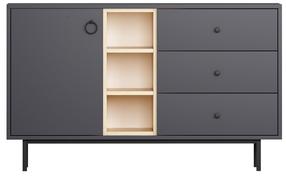 Komoda Kalune Design Naturel 382NRC1601, antracito, 40 cm x 130 cm x 48.6 cm