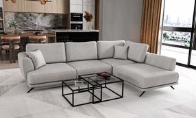 Kampinė sofa Larde Borneo 4, pilka, dešininė, 276 x 191 cm x 90 cm