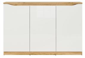 Spintelė Nuis S396-KOM3D-DWO/BIP, ąžuolo/balta, 135 cm x 39.5 cm x 91.5 cm