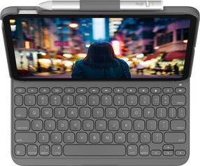 Klaviatūra planšetiniam kompiuteriui Logitech Slim Folio, Anglų (UK), pilka, belaidė