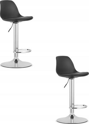 Kėdžių rinkinys Leobert Hoga, juoda/chromo, 33 cm x 37 cm x 81 - 102 cm, 2 vnt.