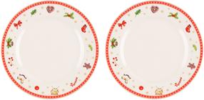Kalėdinė lėkštė pietų Winteria Natale, Ø 19 cm, balta/raudona/žalia