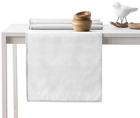 Staltiesės ir stalo takelio rinkinys stačiakampė Restilo Vesta, balta, 115 x 300 cm, 35 x 300 cm, 2 vnt.