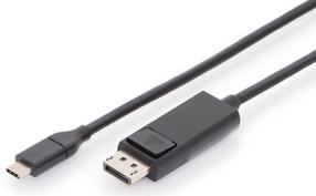 Adapteris Digitus USB Type-C to DisplayPort, USB Type C/DisplayPort, 200 cm, juoda