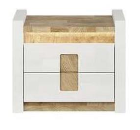 Naktinis staliukas Alameda S420-KOM2S-BIP/DWM/BIP, ąžuolo/balta, 62 cm x 41.5 cm x 51.5 cm