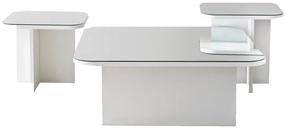 Kavos staliukų komplektas Kalune Design Jazz, baltas, 80 cm x 80 cm x 30 cm, 3 vnt.