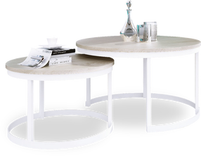 Kavos staliukų komplektas ADRK Okin, ąžuolo, 75 cm x 75 cm x 43 cm