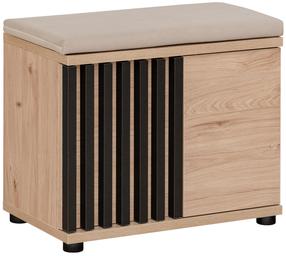 Batų spintelė ASM Pedro, juoda/rusva, 35 cm x 60 cm x 46 cm