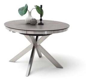 Valgomojo stalas išskleidžiamas MC Akcent Winnipeg, antracito/nerūdijančiojo plieno, 120 - 160 cm x 120 cm x 76 cm