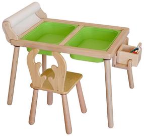 Vaikų kambario baldų komplektas Kalune Design Roll 109TRS1176, medžio/žalia