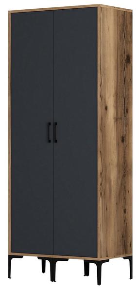 Spinta Kalune Design Kumsal SS, antracito/riešuto, 47.5 cm x 80 cm x 201.4 cm