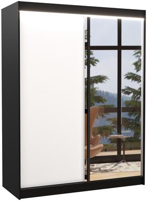 Spinta ADRK Jordi, balta/juoda, 150 cm x 58 cm x 200 cm, su veidrodžiu