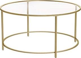 Kavos staliukas Vasagle, aukso, 84 cm x 84 cm x 45.5 cm