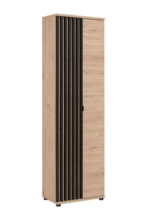 Prieškambario spinta ASM Pedro, ąžuolo/juoda, 35 cm x 60 cm x 202 cm