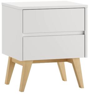 Naktinis staliukas Pinio Swing, baltas, 56 cm x 48 cm x 58.8 cm