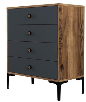 Komoda Kalune Design Lizbon 536, antracito/riešuto, 40 cm x 76 cm x 90.7 cm