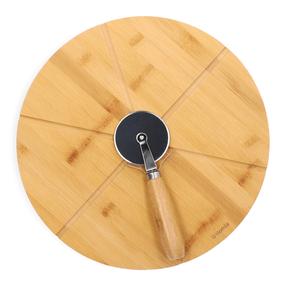 Pjaustymo lentelė su peiliu, picai Homla Bambou 958384, ruda, 32 cm x 32 cm