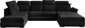 Kampinė sofa Evanell Mat Velvet 99, tamsiai pilka, dešininė, 216 x 330 cm x 102 cm