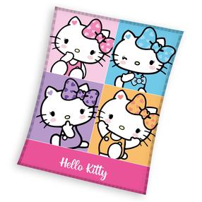 Pledas Hello Kitty KDE-14, balta/mint/rožinė, 130 cm x 170 cm