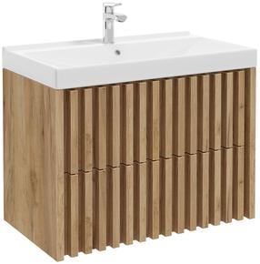 Vonios spintelė su praustuvu Deftrans Tripoli, ruda, 45 cm x 80 cm x 63 cm