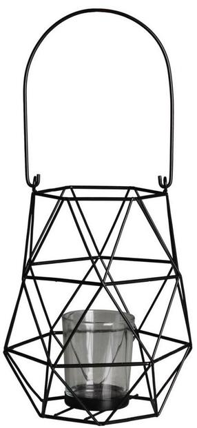 Žvakidė Splendid Notte, stiklas/metalas, Ø 14 cm, 18 cm, skaidri/juoda