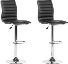 Kėdžių rinkinys Beliani Lucerne, blizgi, juoda, 39 cm x 40 cm x 96 - 118 cm, 2 vnt.