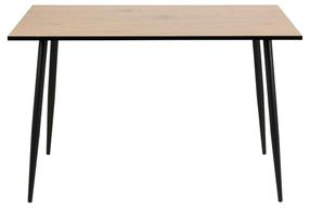 Stalas Wilma Rectangular, ąžuolo/juoda, 120 cm x 80 cm x 75 cm