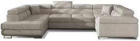 Kampinė sofa Letto Cover 02, šviesiai ruda, kairinė, 202 x 340 cm x 90 cm