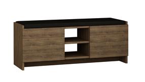 Batų dėžė Kalune Design Zulla, ruda/juoda, 37 cm x 110 cm x 43 cm