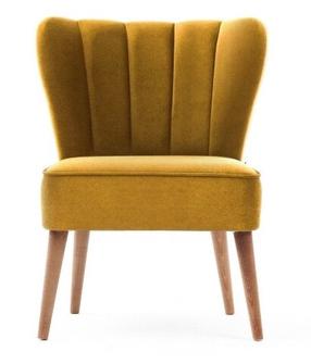 Krėslas Hanah Home Layla 825BLC2355, aukso/medžio, 65 cm x 65 cm x 80 cm