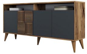 Komoda Kalune Design Milan 160, antracito/riešuto, 35 cm x 160 cm x 78 cm