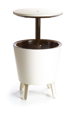 Lauko stalas Keter Cool Bar, kreminė/ruda, 49.5 cm x 49.5 cm x 57 - 84.5 cm