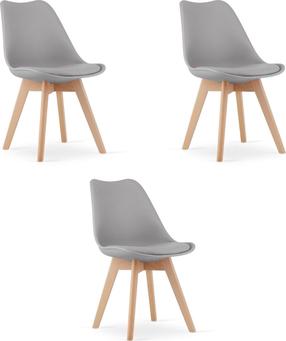 Kėdžių rinkinys Leobert Mark, pilka/rusva, 45 cm x 49 cm x 82 cm, 3 vnt.