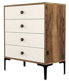 Komoda Kalune Design Lizbon 540, kreminė/riešuto, 40 cm x 76 cm x 90.7 cm